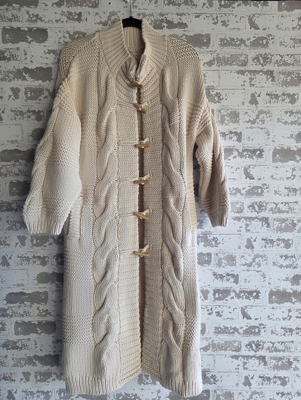 Pilcro and the Letterpress Chunky Cable Knit Toggle Cardigan - Size S